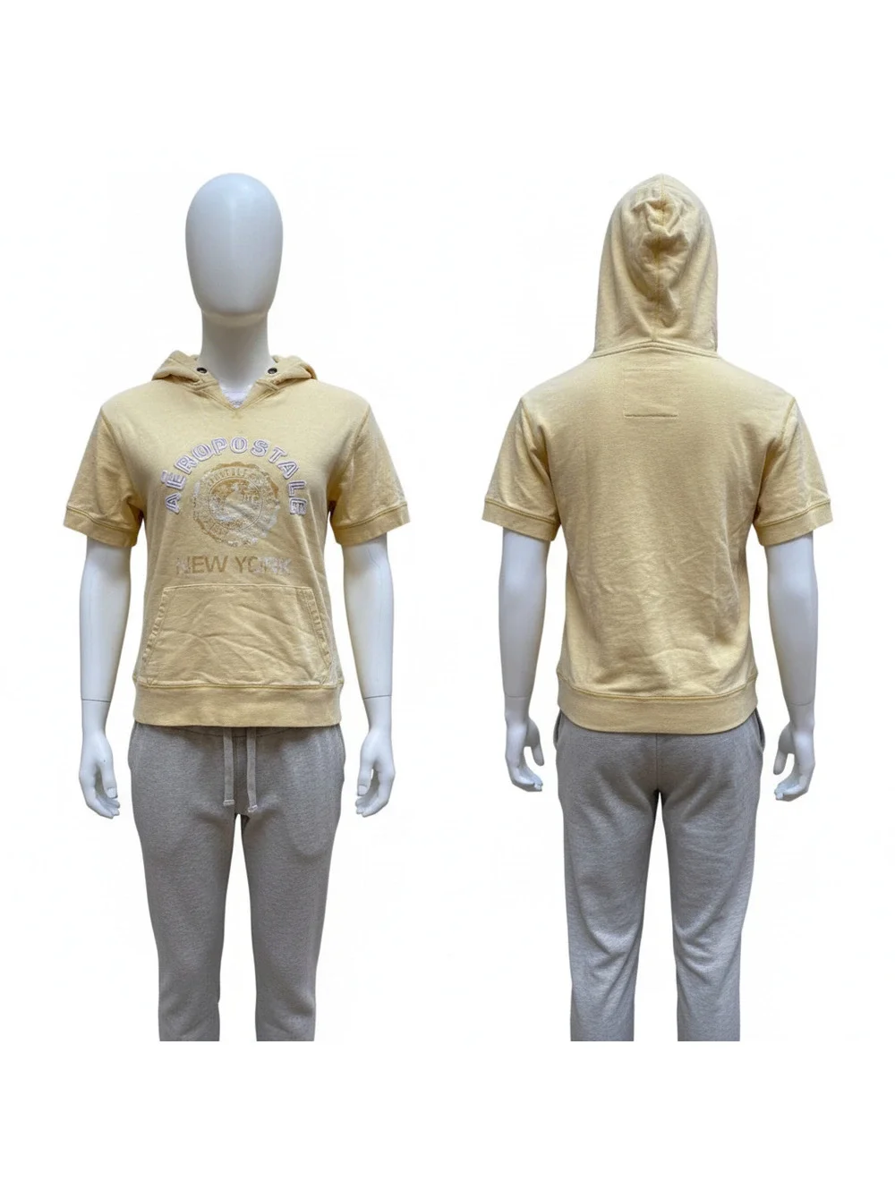 Girls' Aeropostale Yellow Short Sleeve Hoodie Size XL